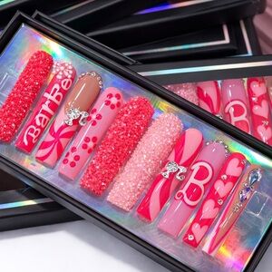 “BARBIE BLING • HANDMADE PRESS-ONS • READY TO SHIP”